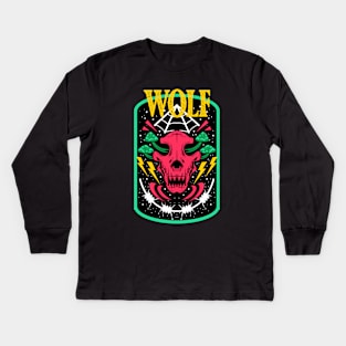 Vintage Skull - Wolf Kids Long Sleeve T-Shirt